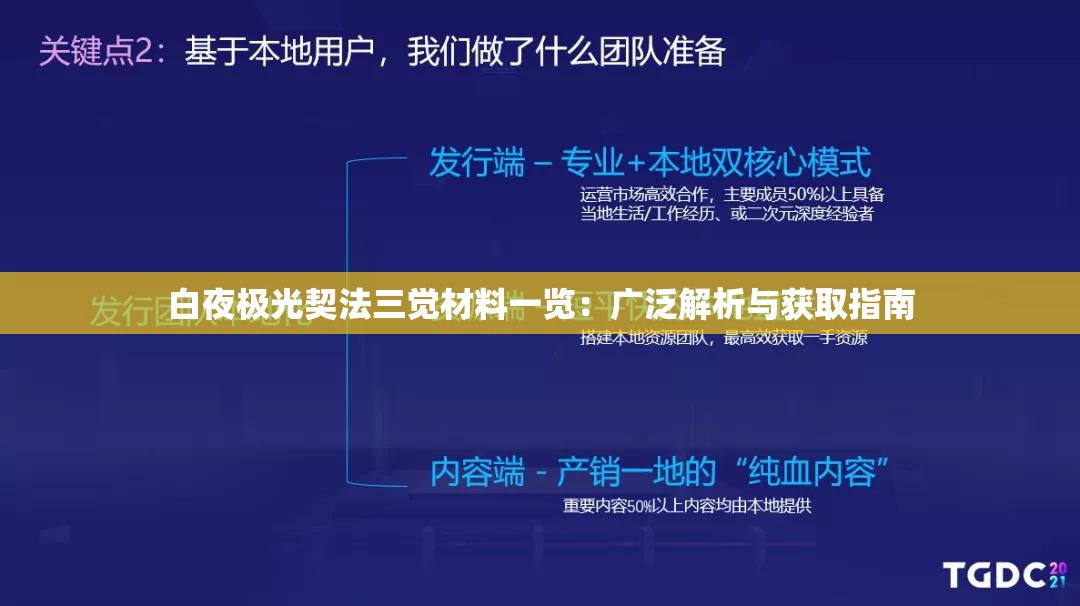 白夜极光契法三觉材料一览：广泛解析与获取指南