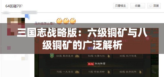 三国志战略版：六级铜矿与八级铜矿的广泛解析